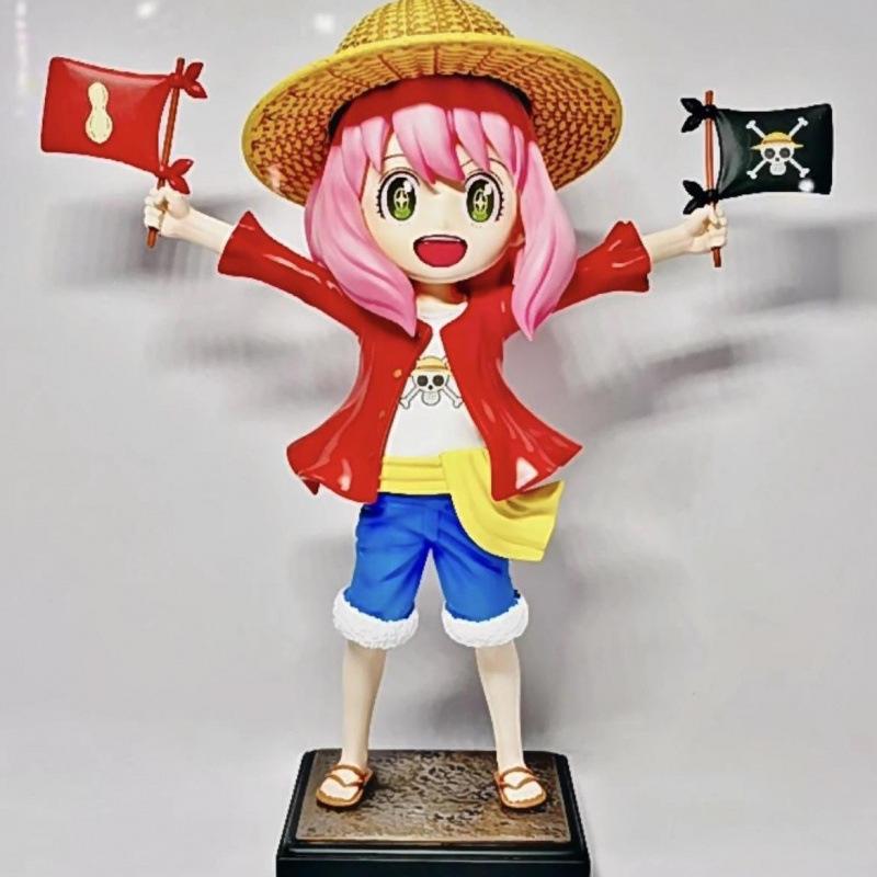 Spy x Family & One Piece 2D Anime Figure: Anya & Luffy Trendy Toy Ornament