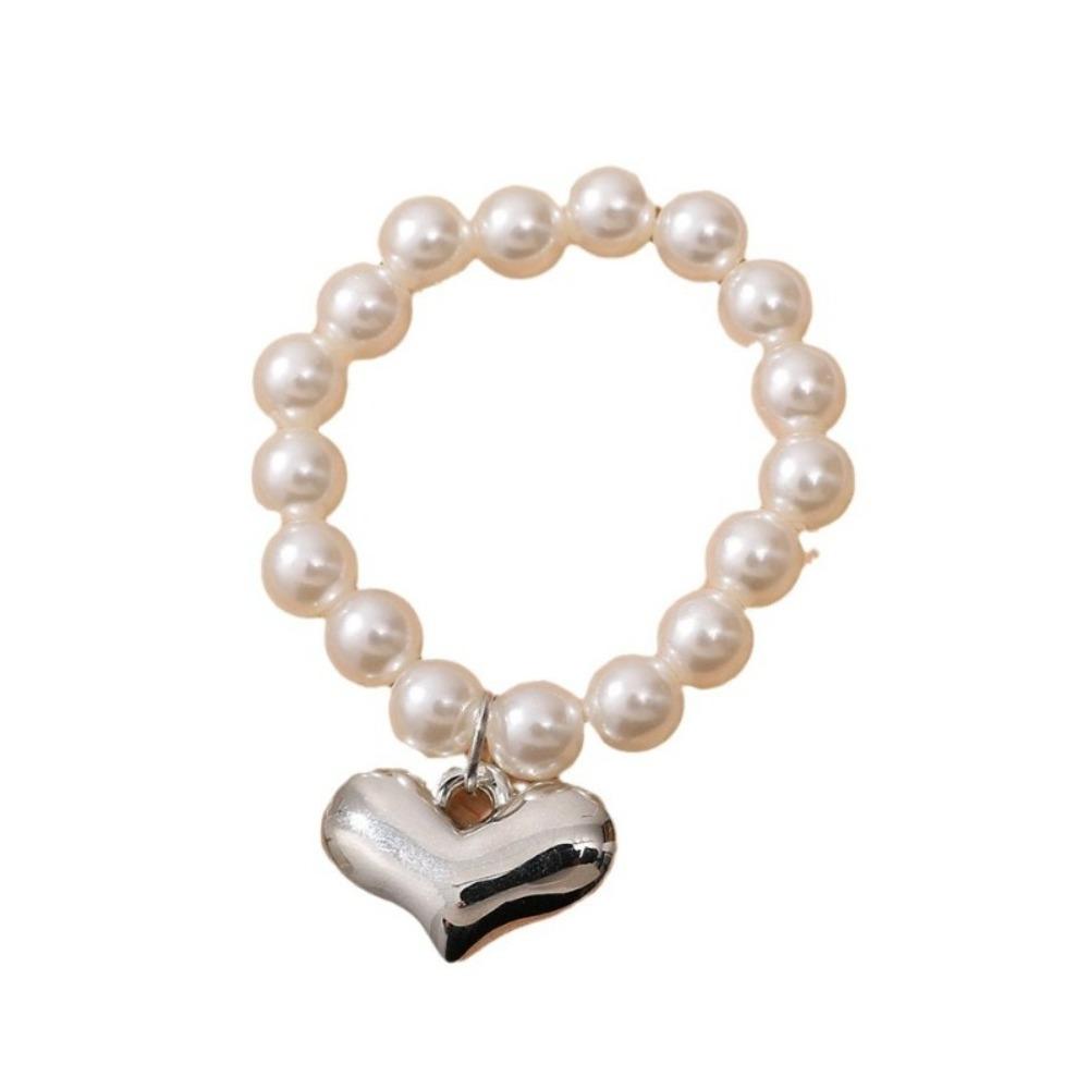 Crafts Dog Toy Heart Necklace Silver BJD Dolls Mini Pearl Chain  Doll Accessories