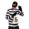 Halloween Dieb Cosplay Set: Geldbeutel aus Segeltuch, Dollar-Strickmütze, Handschuhe, Schlafmaske