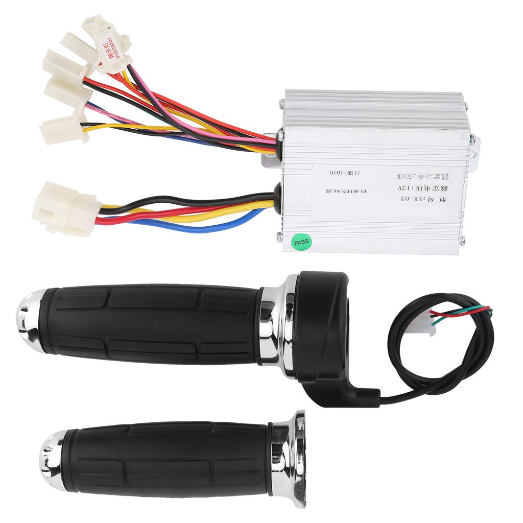 12V500W Bike Throttle Grips Brush Controller AntiSlip Plating Handle Electric Bike Accessory