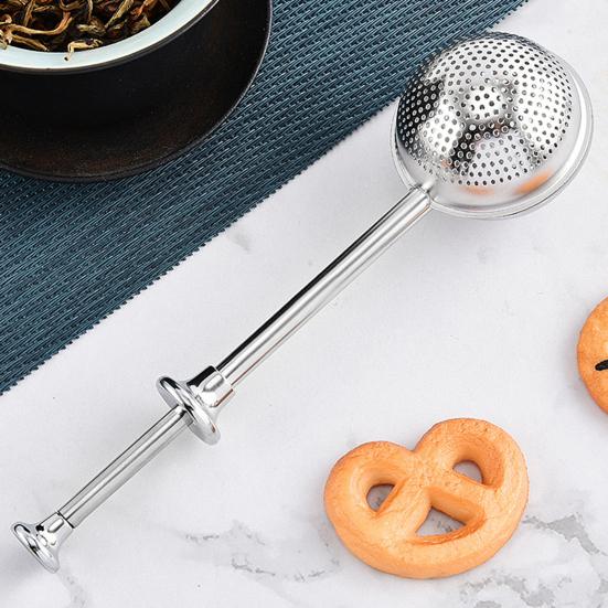 Tea Maker Loose Leaf Tea Infuser Stainless Steel Tea Ball with Fine Mesh Strainer And Retractable Long Handle Reusable Tea Steeper for Herbal Black