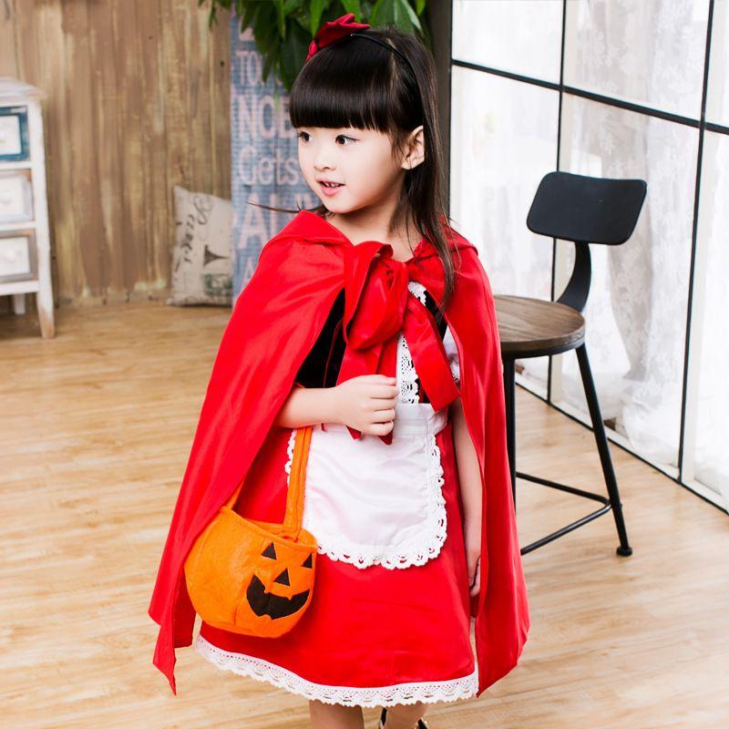 Adorable Little Red Riding Hood Costume For Girls Halloween Cosplay Party