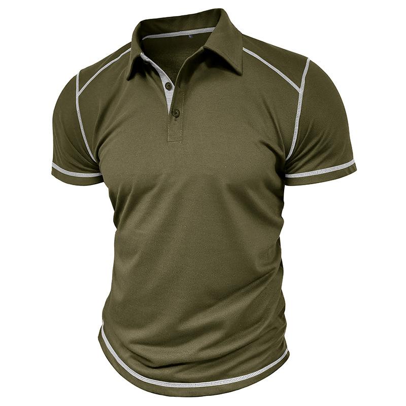 New Summer Men's Short-sleeved Polo Shirt Men's Colour Blocking Lapel Polo Shirt Men's Body Shirt