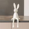 A03F-Statua Figurine Coniglietto Carina Con Orecchie Lunghe Seduta Decorazione Decorazione Stanza Per Scrivania Libreria Regalo Per Amici