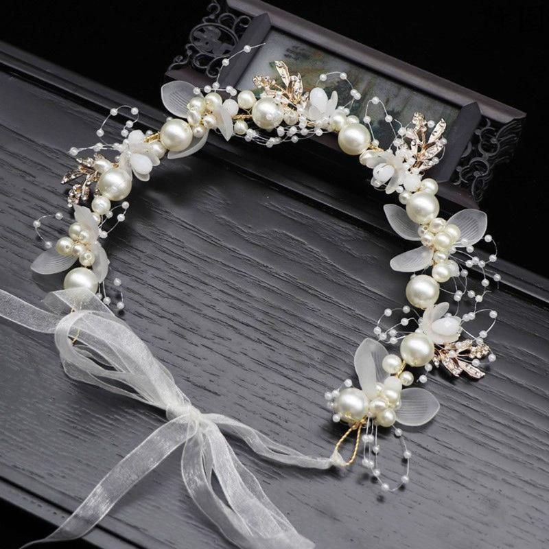Kids Floral Headpiece Handmade Dried Flower Crown Non-irritating Hair Wreath for Wedding Pageant Outdoor Picnic Gift