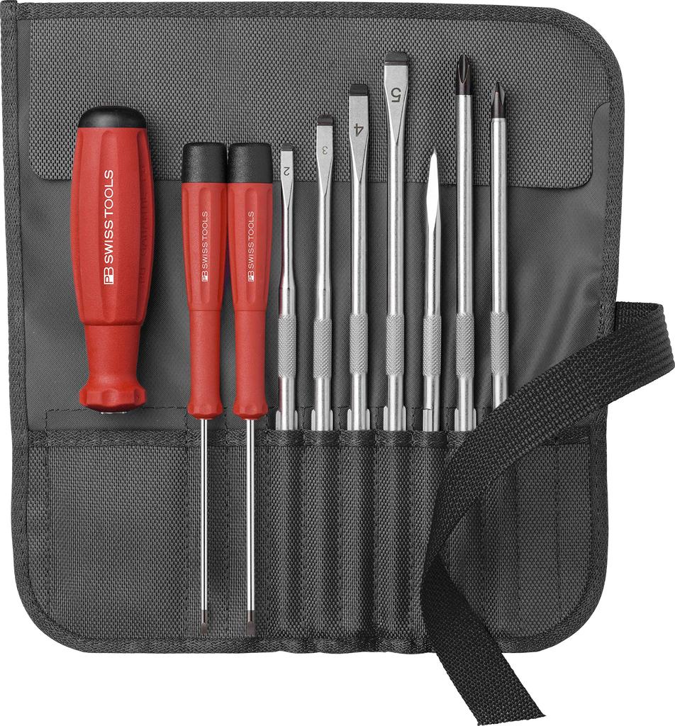 PB Swiss Tools 8218BK Interchangeable Screwdriver 9 Black Set, Pieces,