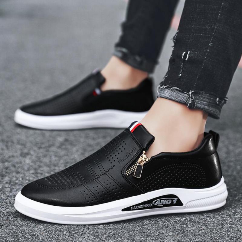 2022 Sommer Business Leder Herren Anzugschuhe Mann Slipper Mokassins Atmungsaktive Sandalen Slip On Schwarz Fahrschuhe Zapatillas