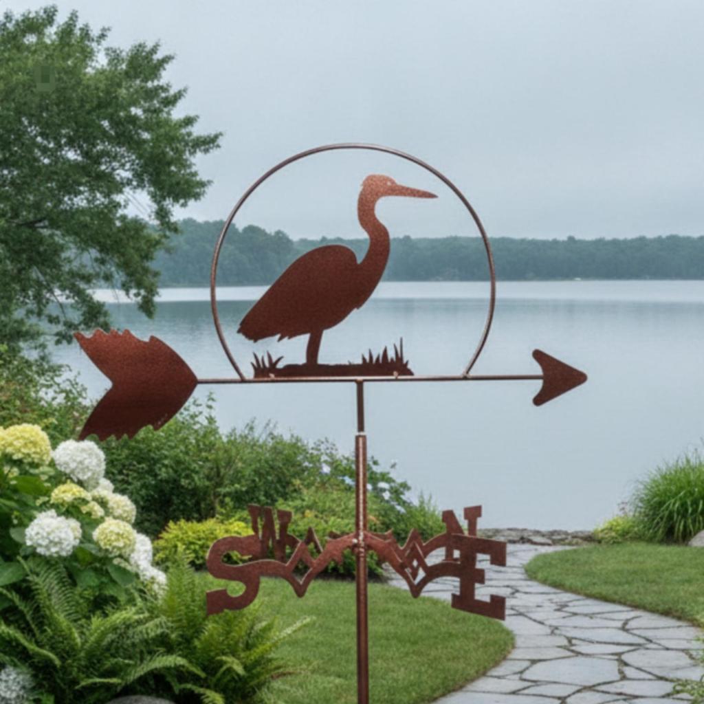 Metal Weather Vane Spray Painted Finish Wind Direction Indicator European Style Garden for