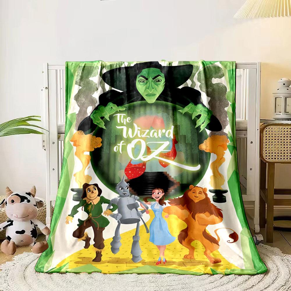 

Stylized characters walk on a yellow brick road toward an emerald theme. for all seasons blanket lunch break throw gift 80cm x 120cm