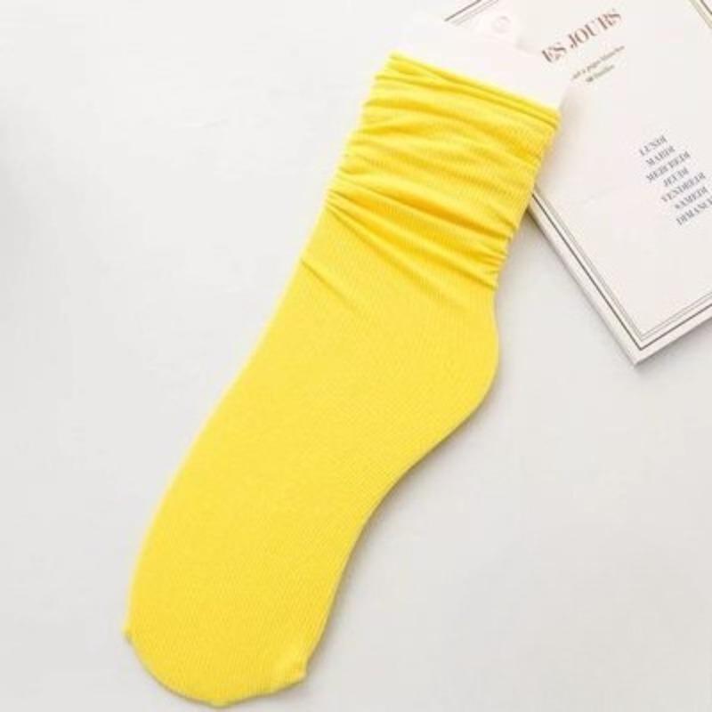 Female Spring and Summer Thin Pure Color Cool Breathable Comfortable Tube Stack Socks