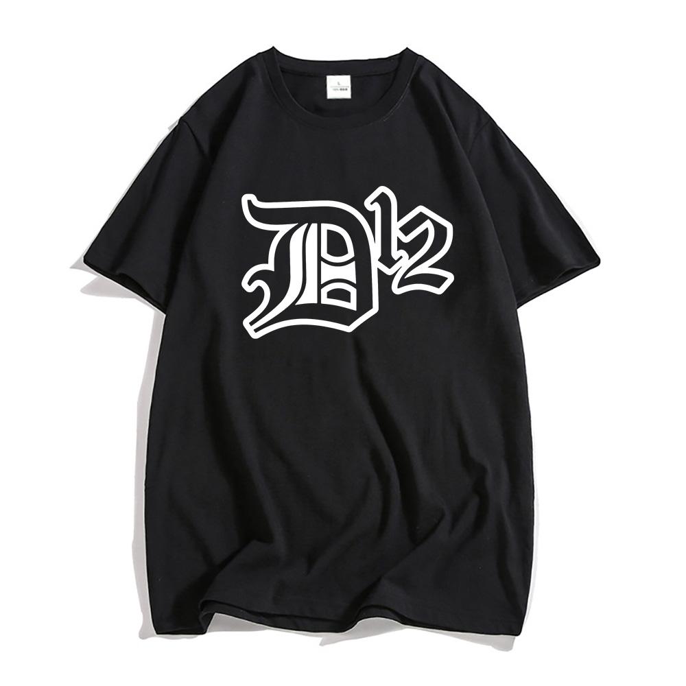 D12 Band Printing T-shirt Grunge Hip Hop Unisex Streetwear Cotton Short Sleeve Male T Shirt Summer Round Neck Mens Tshirt Print