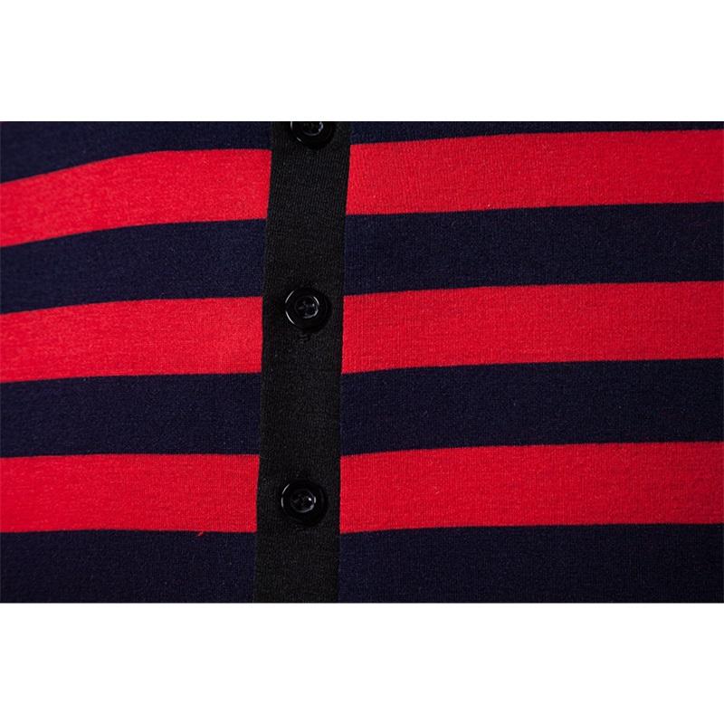 Summer Men's Classic Striped Polo Shirts Short Sleeve Breathable Casual T-Shirt Contrast Color Lapel Collar Streetwear Basic Top