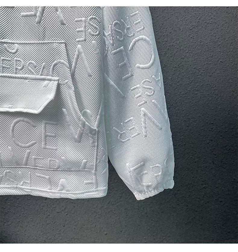 Trendy Casual Jacquard Sweatshirt with Letter Embroidery - Loose Fit, Round Neck, Long Sleeves