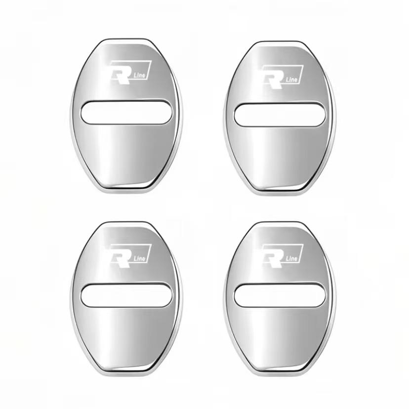 BFPQY1 Zinc Alloy Car Door Lock Buckle Cover Protective Covers For VW GTI Polo Golf Passat Tiguan Jetta T-ROC Touareg Taigo CC Hub Cap