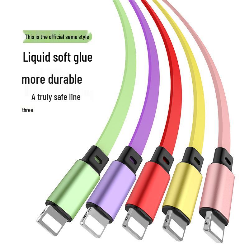 Yuhe Retractable Silicone Fast Charging Cable: One-to-Three for Apple & Huawei with Custom Logo