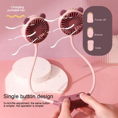 Lazy Hanging Neck Fan USB Rechargeable Portable Personal Fan with 2-Speeds And Adjustable Hose Quiet Wearable Hands Free Fan
