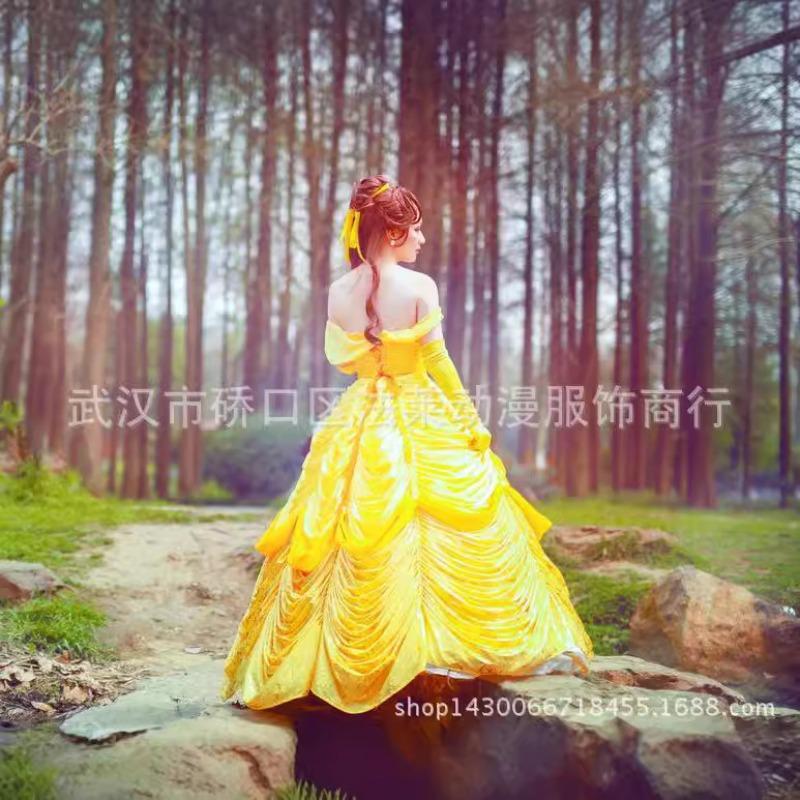 Grimmovská pohádka kráska a zvíře šaty princezny Belle oblečení pro jevištní vystoupení princezny Belle dámské oblečení