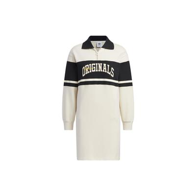Originais Estampa de Letra Polo Esportivo Vestido Manga Longa Mulheres Vestidos Branco HY4178