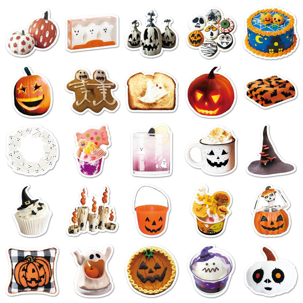 50 Halloween-Style Waterproof Stickers for Phones & Laptops