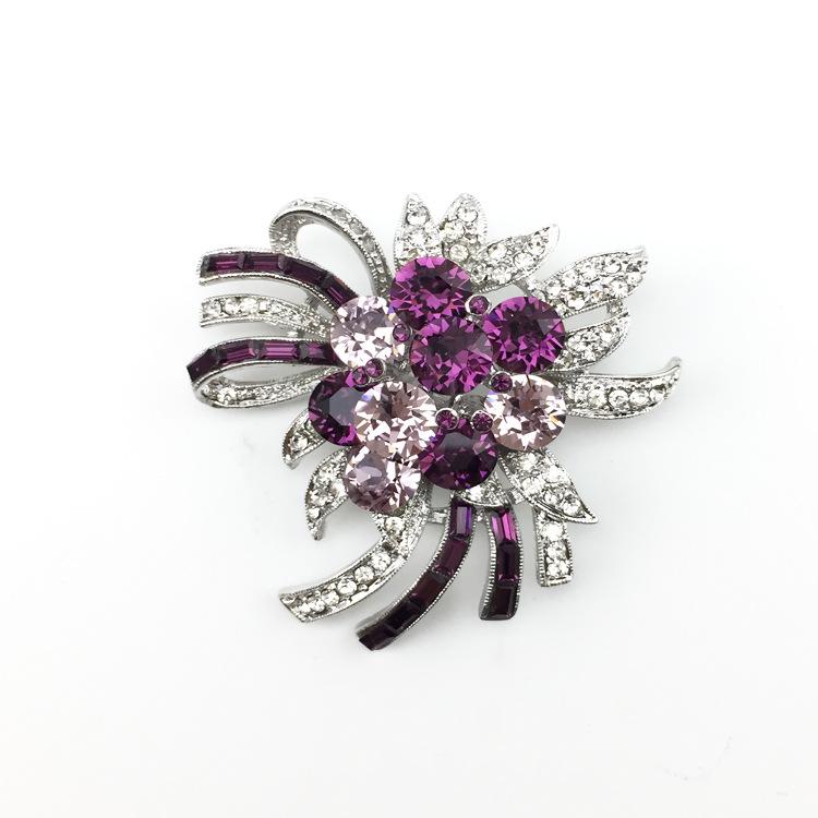 Korean Style Crystal Rhinestone and Pearl Brooch Corsage: Simple Fashion Fabric Coat Pin