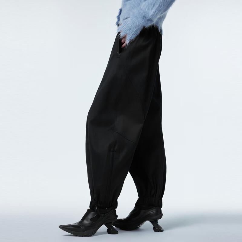 JNBY Women's 2023 Winter Wide-Leg Loose Cuffed Casual Pants