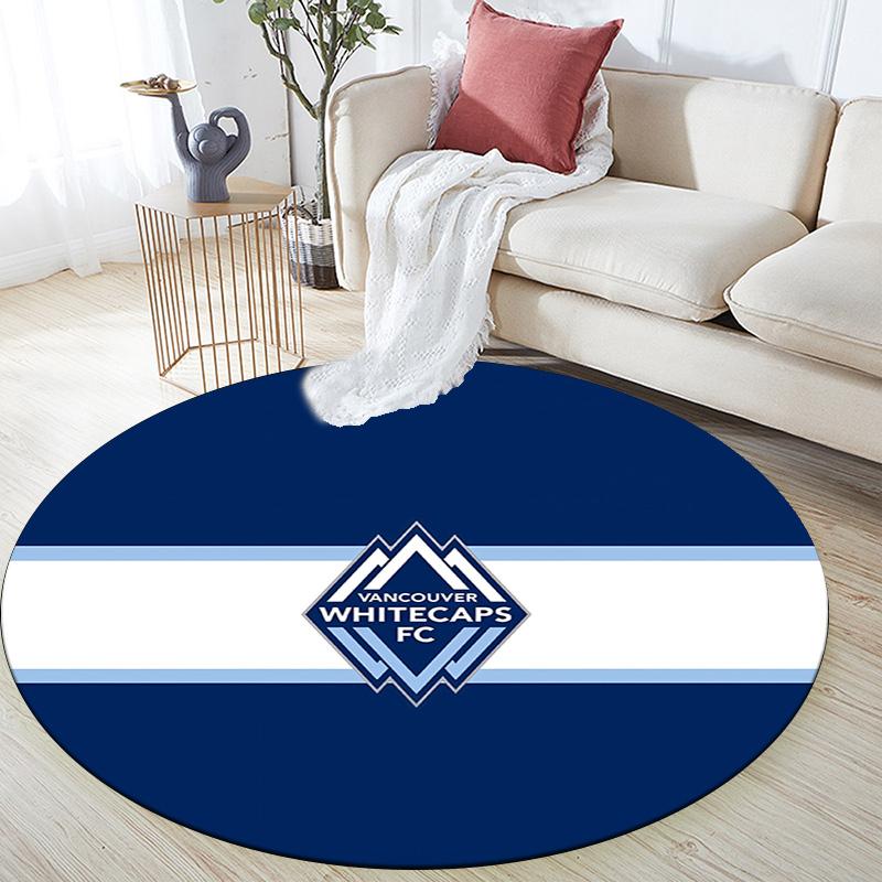 Vancouver Whitecaps Football Club Round Area Rug,Carpet Rug for Living Room Bedroom Sofa Playroom Decor,Non-slip Floor Mat