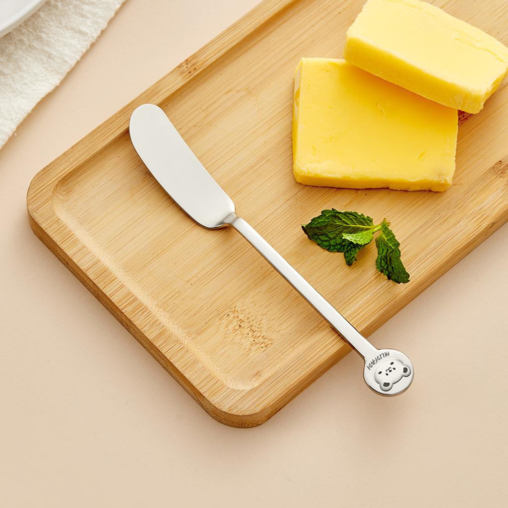 1/2pcs Cute 316 Stainless Steel Butter Knife Bread Jam Cream Spatula Long Handle Cheese Butter Spreader Kitchen Utensil