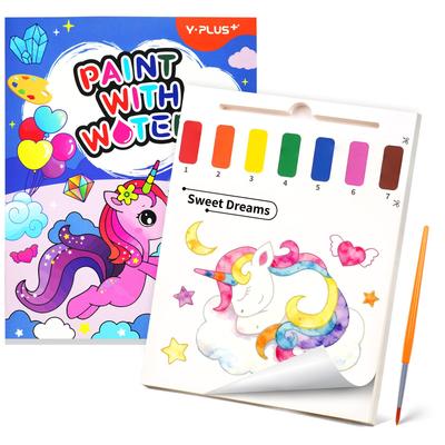 YPLUS Watercolor Painting Book for Toddlers Reusable Watercolor Paper Includes Brush Painting and Craft Gift Unicorn (Ages 3+) - - - -