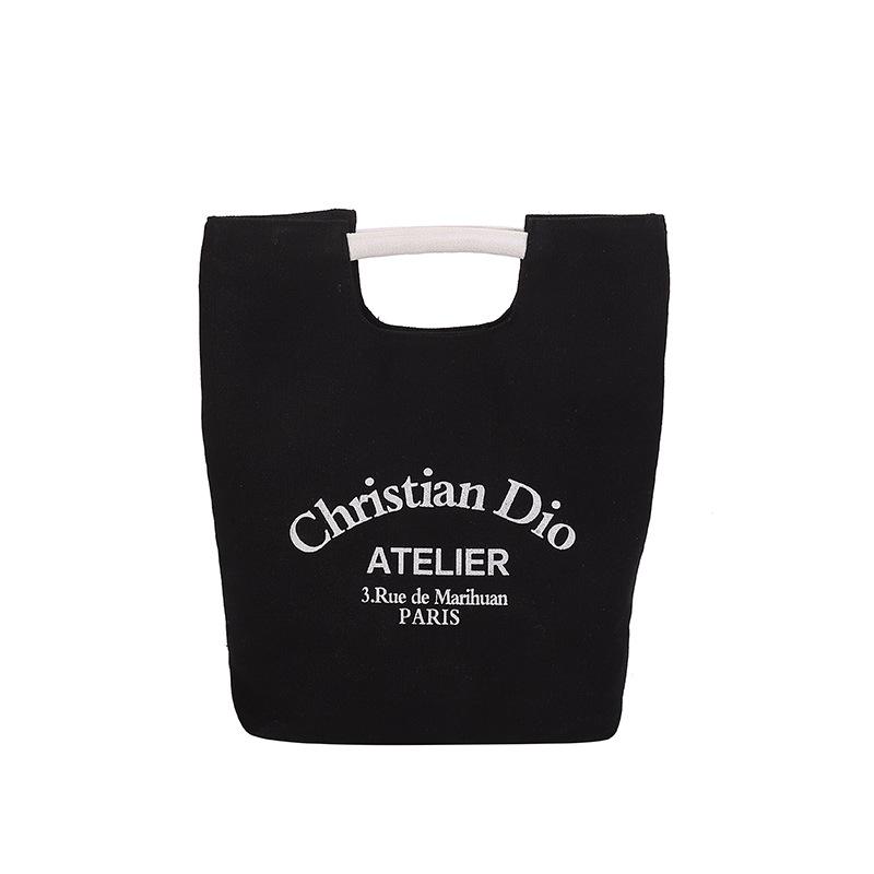 

Женская ретро холщовая сумка, повседневная сумка, сумка для бенто One Size чёрный