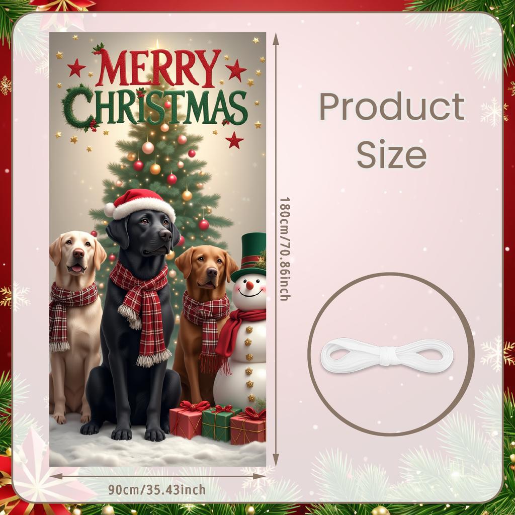 Holiday Decoration Gift Boxes Seasonal Banner Christmas Banner Cheerful Expression Santa Claus Banner For Family Gathering