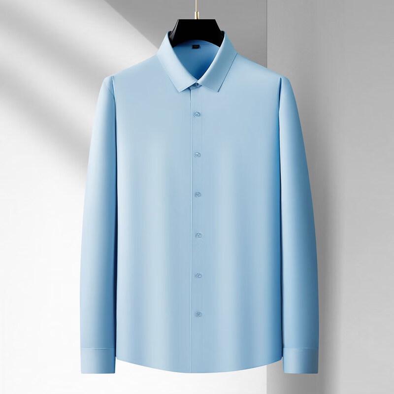 Herren Plus Size Einfarbiges Langarm Business Casual Hemd