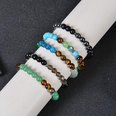 Armbänder aus Naturstein Symbolisches Perlenarmband Damen Herren Angstlinderung Reichtum Geld Spirituell Innere Selbstliebe Geschenk