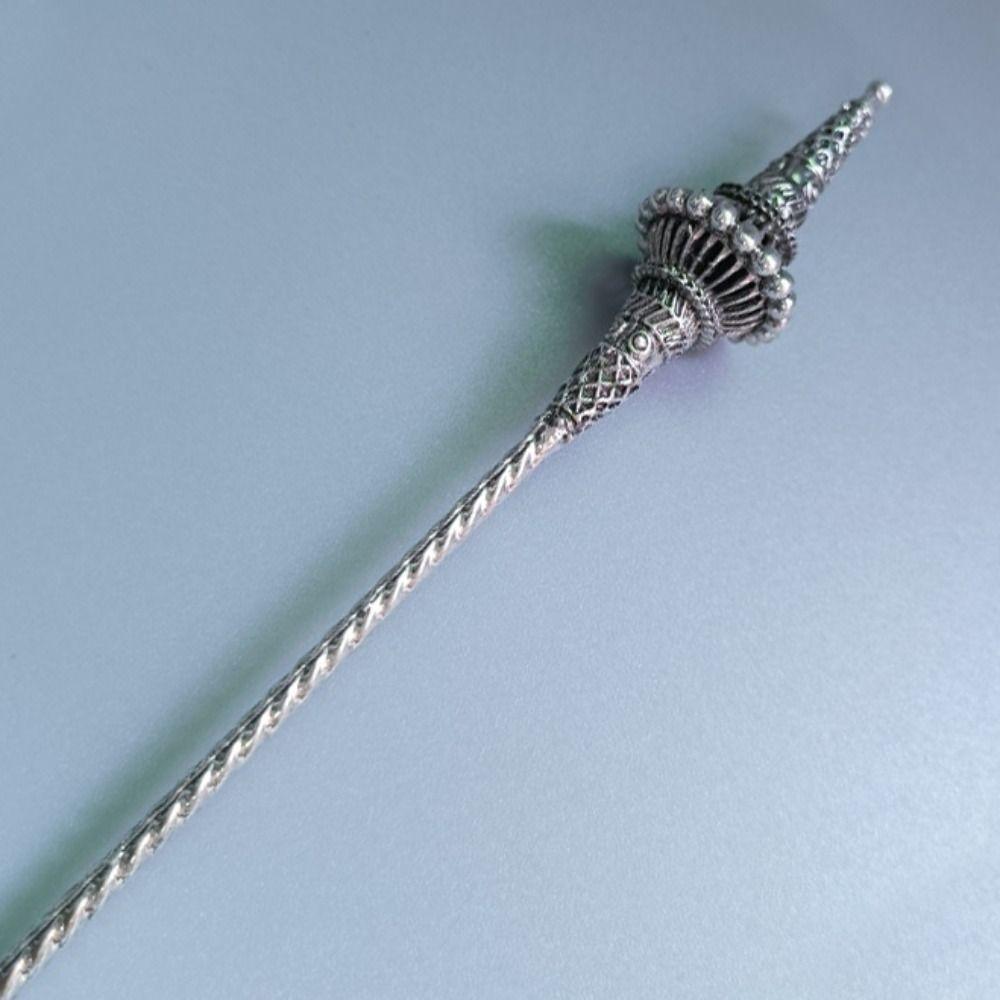 

Древняя тайская палочка для волос Классическая этническая заколка в стиле Дай Аксессуар для укладки волос античный серебряного