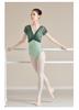 Summer Short-Sleeve Ballet Practice Dance Costume - Faux Two-Piece Jumpsuit for Body Shaping