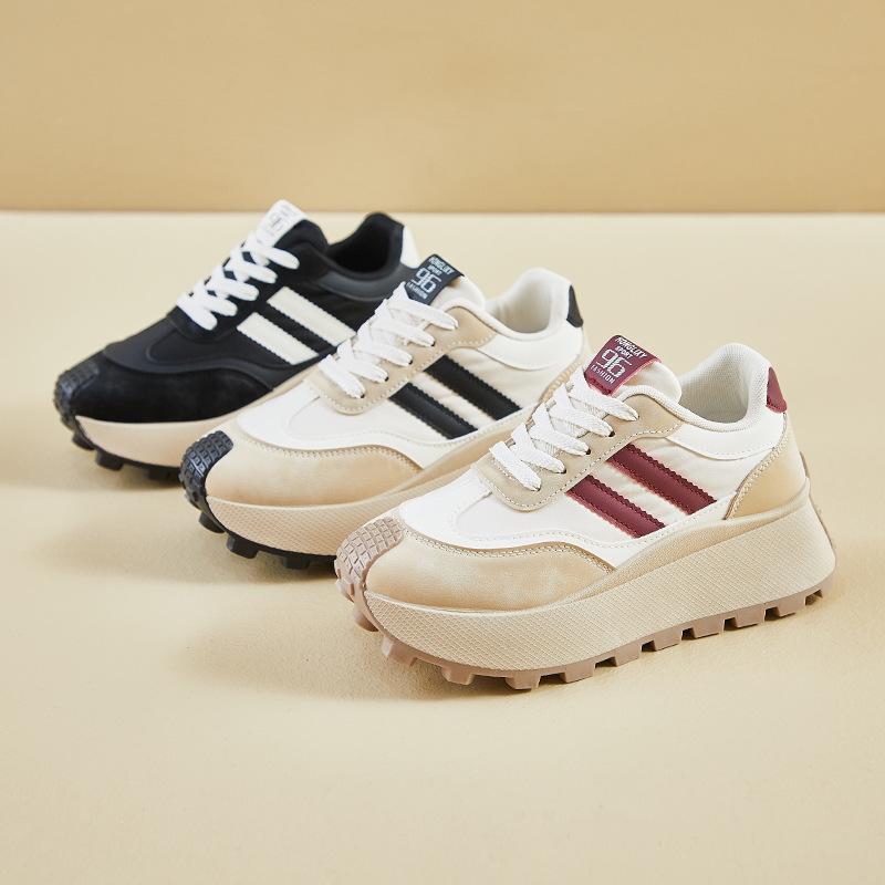 2025 New Lace-up Vulcanized Shoes Autumn Women's White Canvas Sneaker All-match Round Toe Flat Casual Outdoor Running Zapatillas