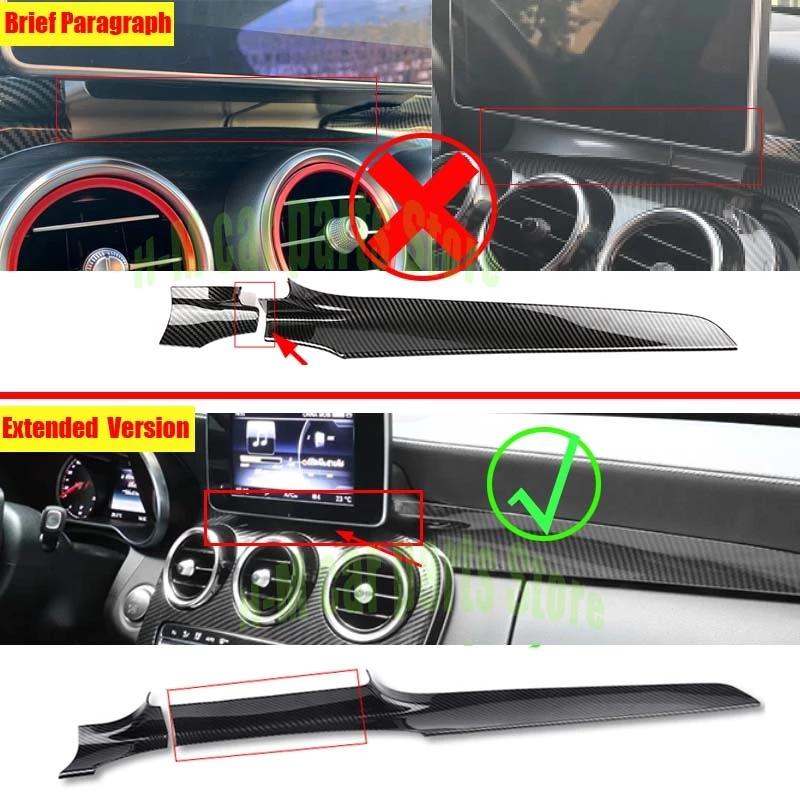 Car Styling Carbon fiber Center Console Air outlet Dashboard Covers Stickers For Mercedes Benz C Class W205 GLC X253
