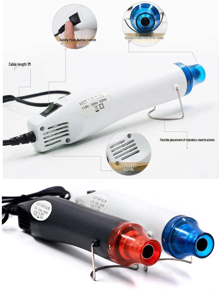 300W Handheld Heat Gun for Shrink Film and DIY Soft Clay Shaping, 220V