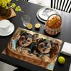 2D Flat 4/6/8pcs Yorkshire Terrier Puppies Placemat Linen Blend Table Mat for Dog Lovers Kitchen Dining Decor Pet Gift Set of 4