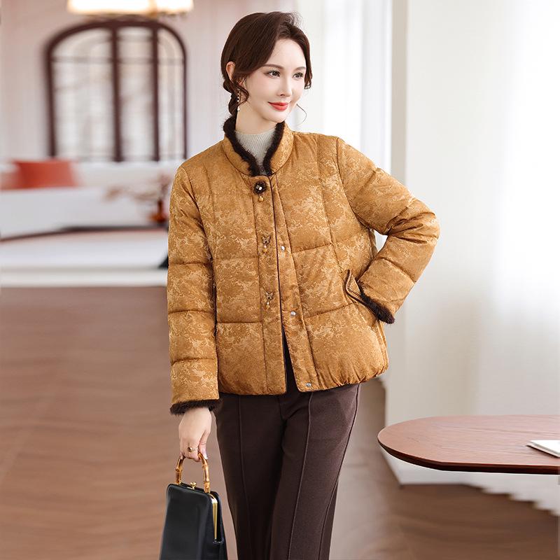 

Stylish Chinese Winter Down Jacket for Middle-Aged & Elderly Women - 90% Duck Down Grandma Coat XL [Recommended 115-125 lbs] 124