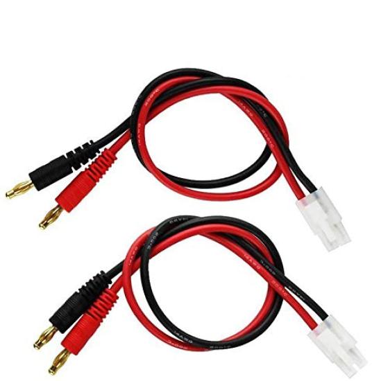 

2pcs 4.0mm Banana Male Bullet Connector Plugs to Tamiya Male Connector Adapter Battery Charger Leads with 30cm Silicone Cable