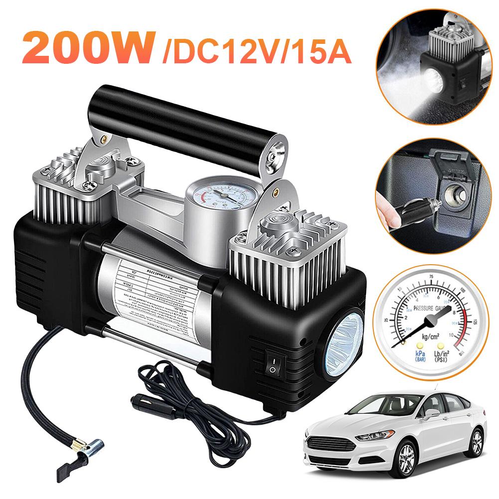 12V Portable Dual Cylinder Air Pump Heavy Duty Portable Air Compressor Automotive Inflation Pump Portable Dual Purpose Air Pump United States