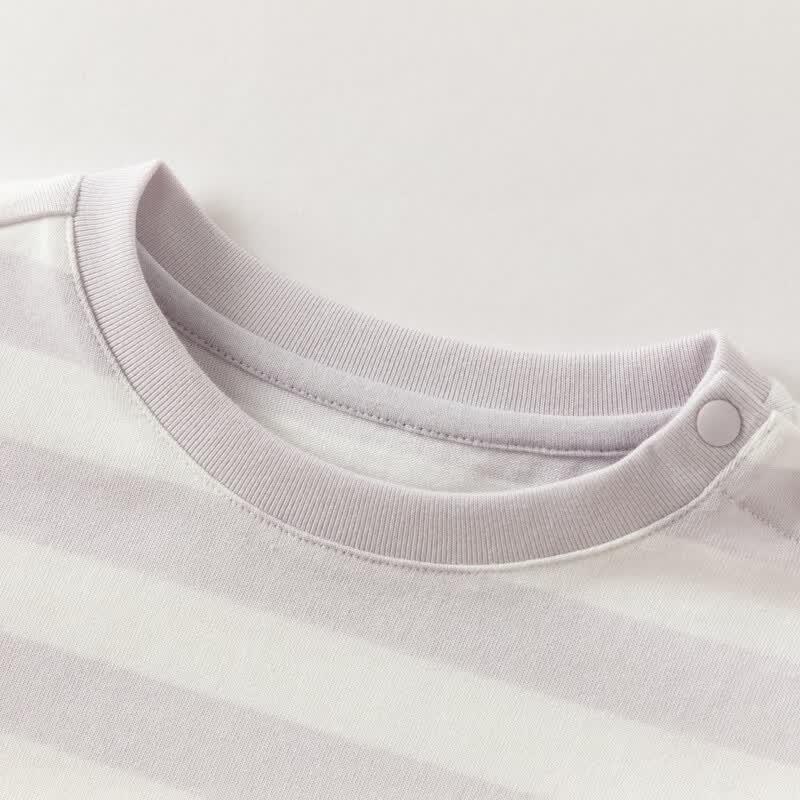 DAVE & BELLA Girls' Cotton Striped Long-Sleeve T-Shirt
