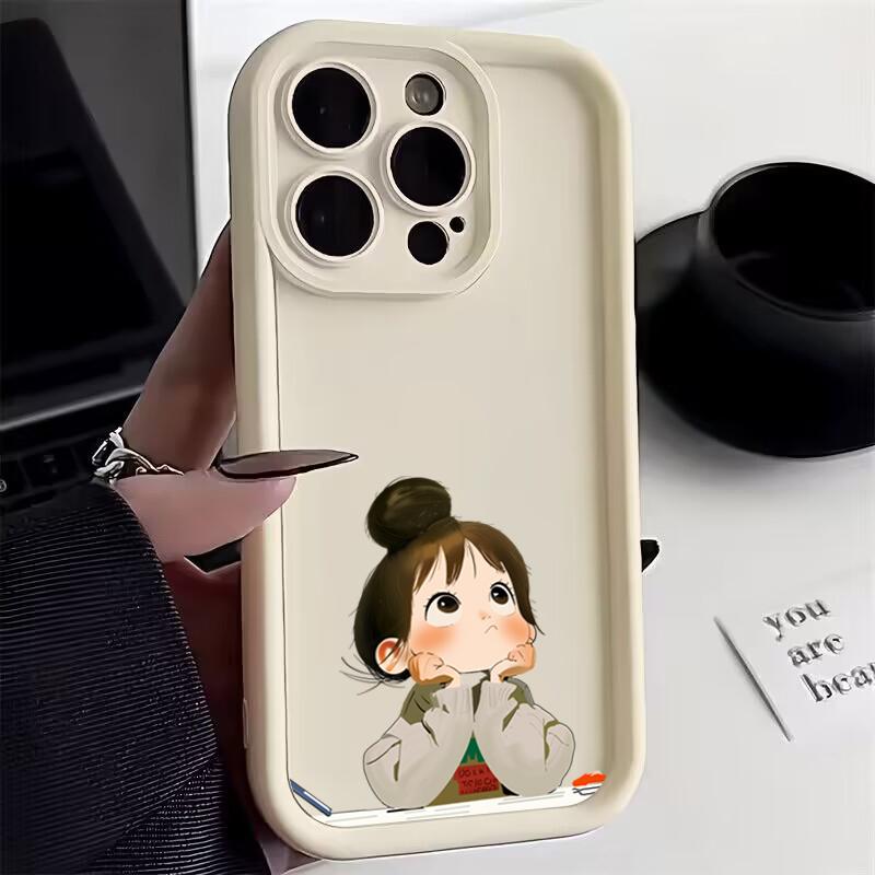 Cute Minimalist Angry Girl Print Soft Phone Case For Xiaomi Redmi 13C 14C 12 Redmi Note 14 13 12 11 Pro Plus 4G 5G 12S 11S Cover
