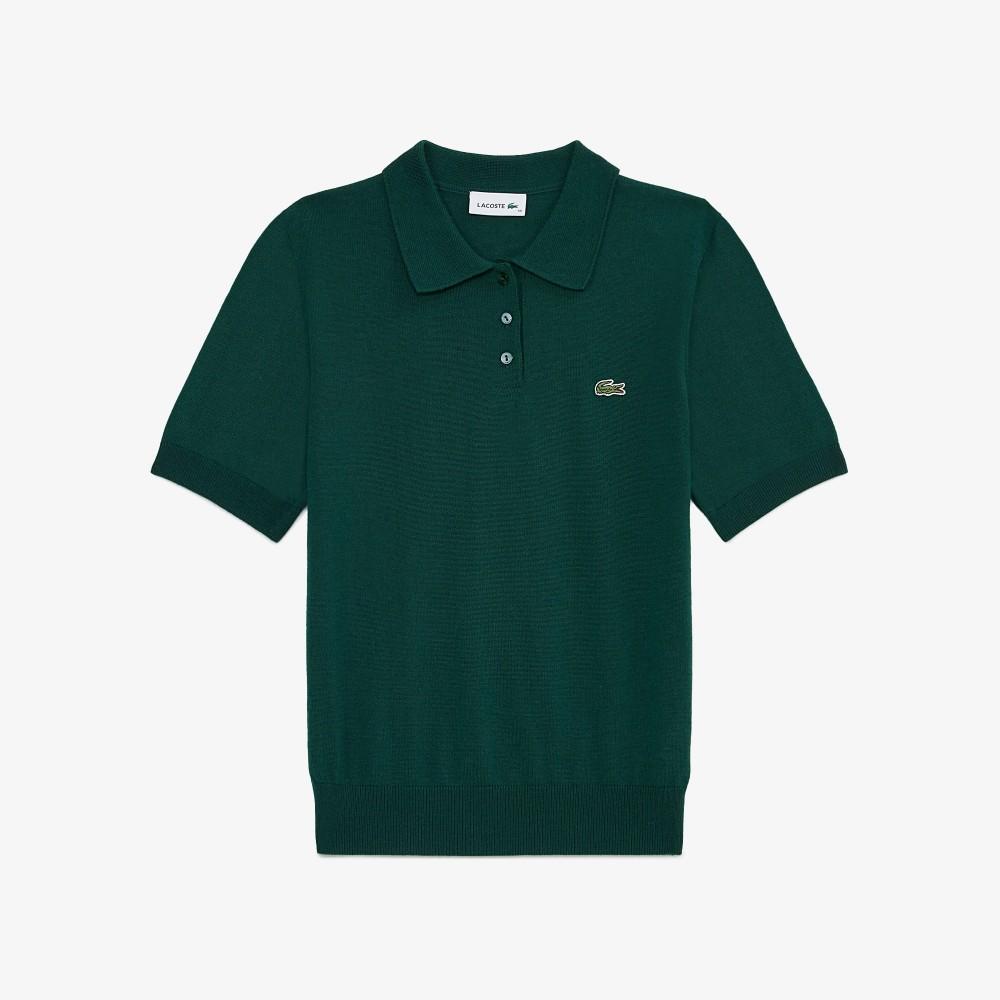 Lacoste Women's Soft Wool Short Sleeve Sweater Polo PF525E-55N132