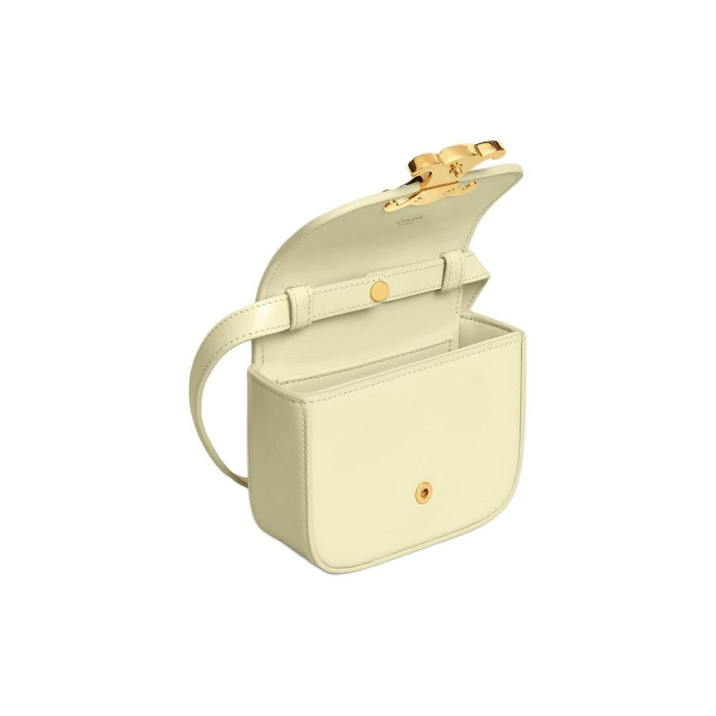 Celine Claude Triomphe Snap Closure Detachable Adjustable Shoulder Strap Glossy Calfskin Crossbody Shoulder Bag Mini Women Bags 10I513DPV-11LY