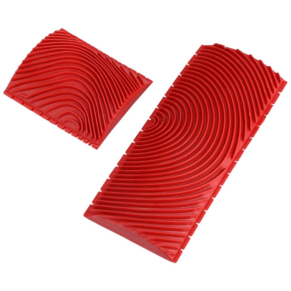2Pcs Wood Graining Rubber Wall Brush Painting Tools Texture Pattern Scumble Tool Red