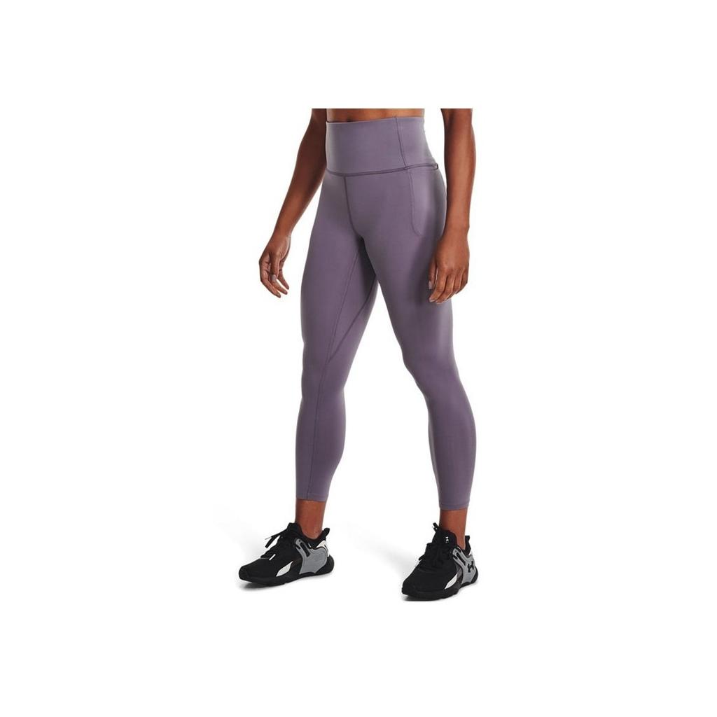 Under Armour Solid Color Logo High Waist Training Fitness Leggings Yoga Pants Women Leggings Purple 1372114-530