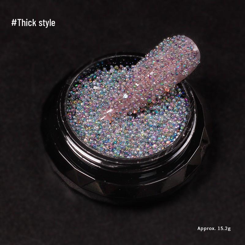 Переливающиеся Лазерные Блестки для Маникюра Икра Бусины Украшения Medium Iridescent Caviar Bead
