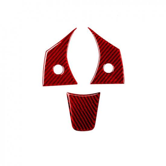 New FOR TESLA MODEL 3 Y CARBON FIBER CAR STEERING WHEEL COVER TRIM RED