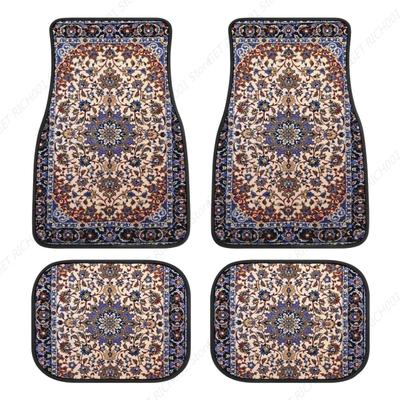 Antique Persian Pattern, Blue Oriental Carpet 4 Pieces Car Floor Mats Car Carpets Full Sets Universal Fit for SUV, Vans Trucks
